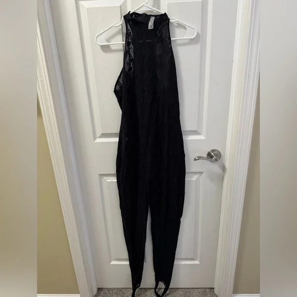 Naked Wardrobe STRETCH LACE RACER STIRRUP JUMPSUIT L - Picture 6 of 10